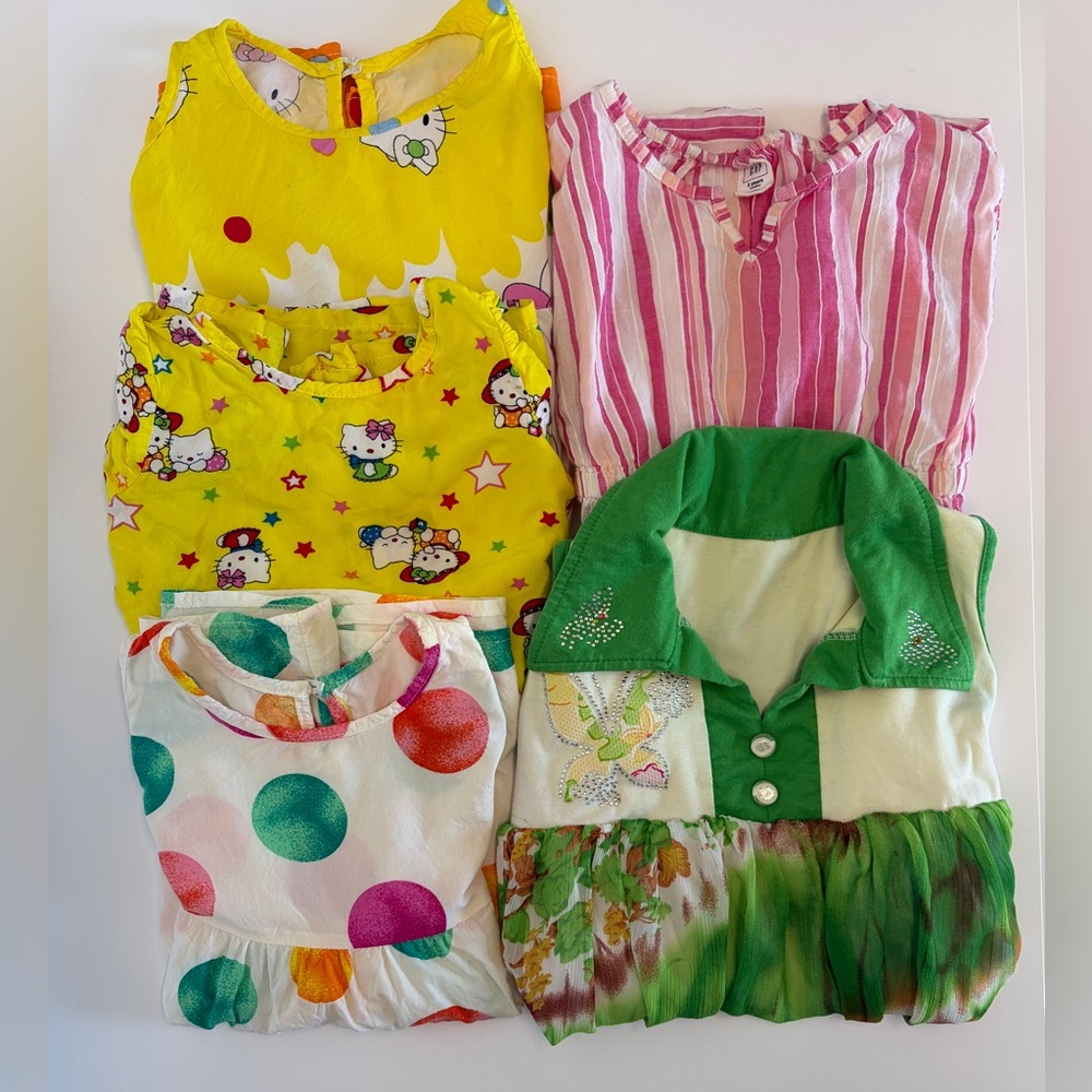 GAP & Hello Kitty Toddler Girl Bundle | 3 Dresses, 2 Tunics | Size 2T-3T